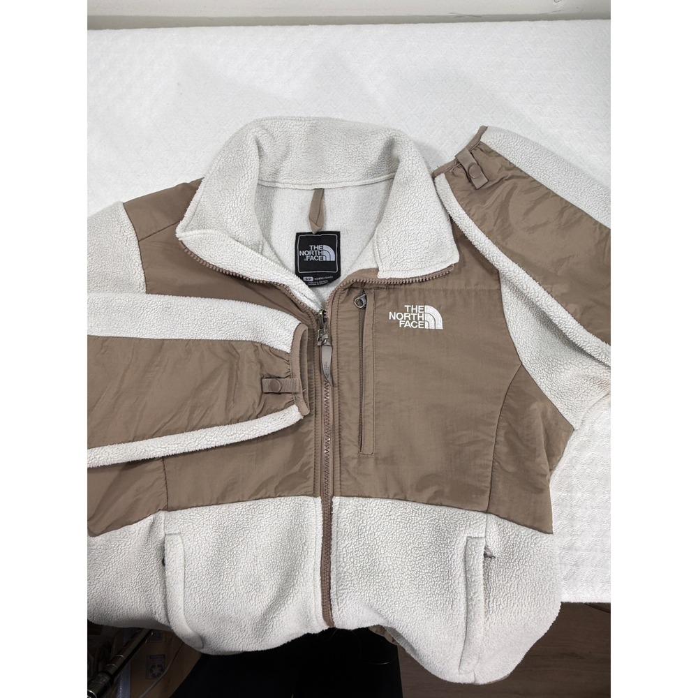 The North Face Jacket Womens S Denali Brown Cream Colorblock Polartec Gorpcore